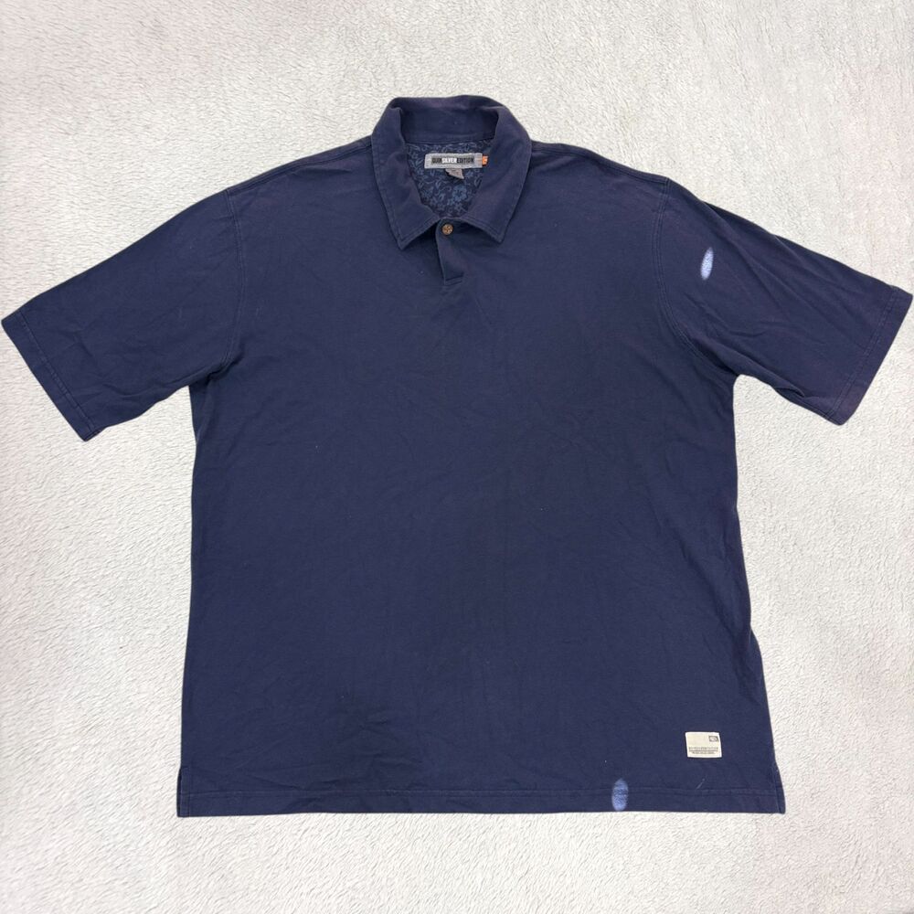 Y2K Quicksilver Edition Polo Shirt Men’s L Blue Logo Embroidered Casual